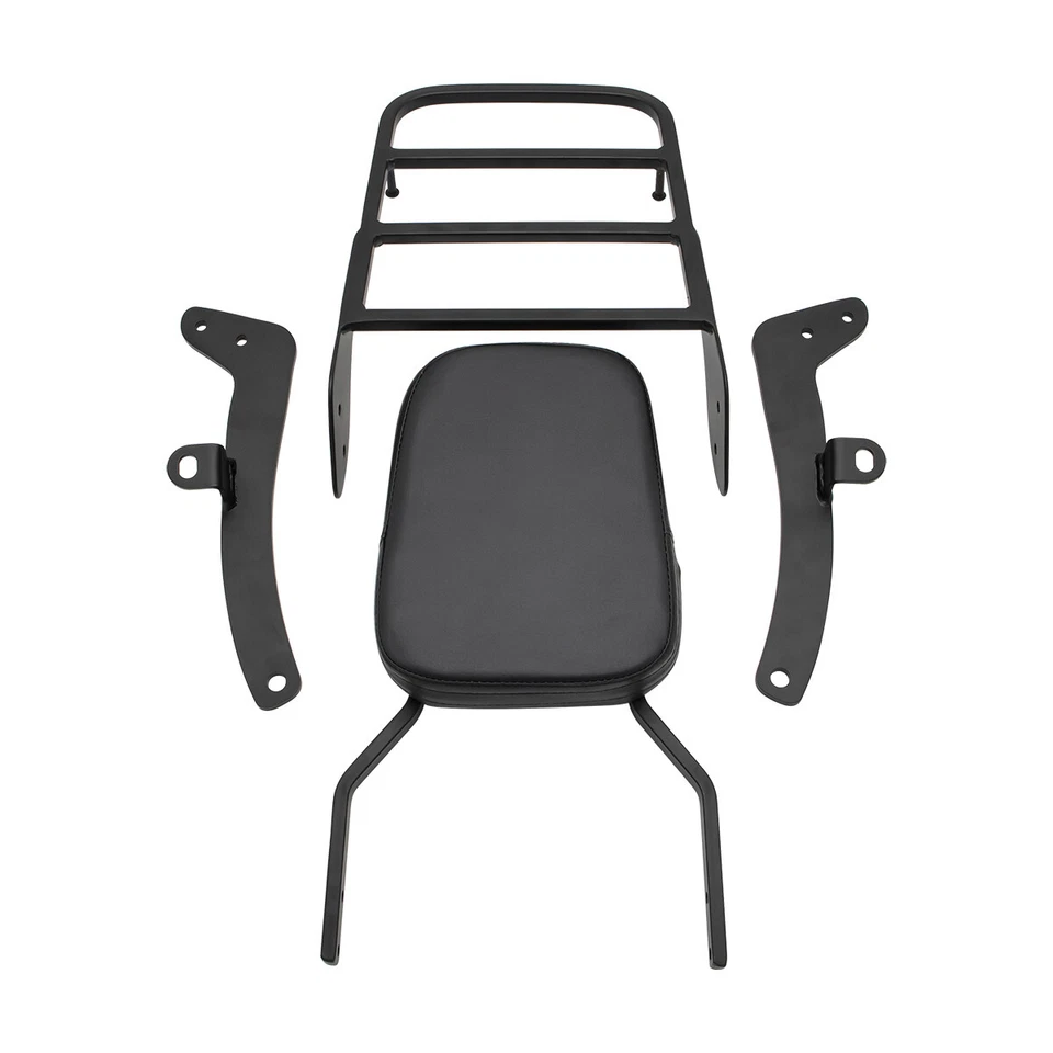 For Yamaha Virago XV400 1987-up XV535 Rear Sissy Bar Backrest Pad + Luggage Rack - Изображение 4 из 4