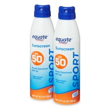 Equate Sport Broad Spectrum Sunscreen SPF 50 Paraben Free Twin Pack 11 fl. Oz