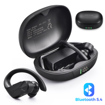 Mpow Bluetooth 5.4 Kopfhörer Ohr Haken Sport Kopfhörer Ohrhörer Headset Earphone