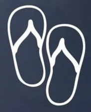 Flip Flop Sandals 5" White Graphic Vinyl Decal Car Truck Windows laptop notebook