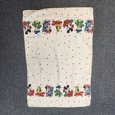 DISNEY BABIES VTG Receiving Blanket DUNDEE Cotton 26x38" soft Flannel Polka Dots
