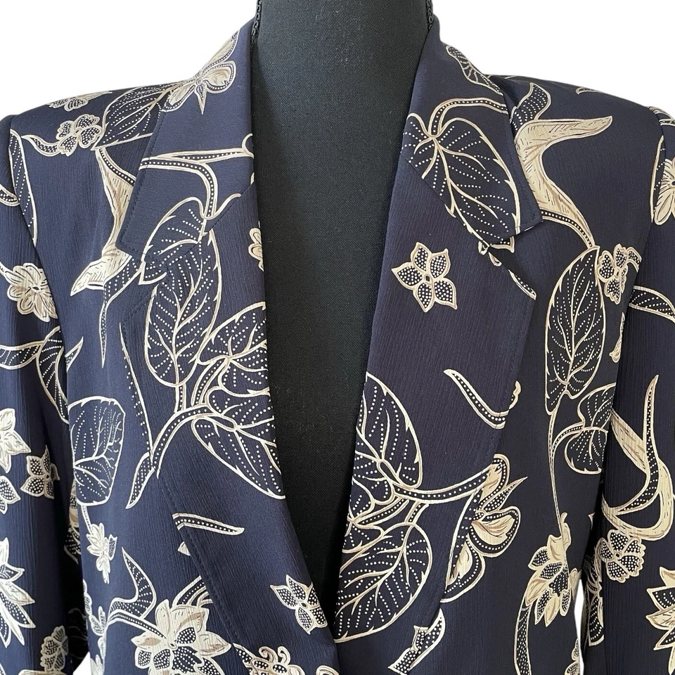 Alfred Dunner 2 piezas Falda Traje Azul Floral Forrado Blazer y Falda Mujer’s Petite 6/8 Foto 3 de 4