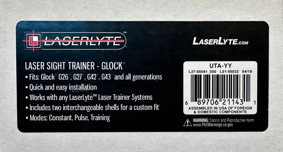 NEW LaserLyte UTA-YY Laser Sight Trainer for Glock 26, 27, 42, 43, 43x -ALL GENS - Image 3 of 4