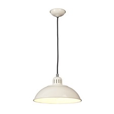 Image of 1 Bulb Ceiling Pendant Light Fitting Cream LED E27 60W Bulb