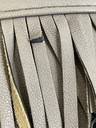 Steve Madden Tan Faux Leather All Over Fring Hipster Crossbody Bag. Chain Strap - Picture 7 of 9
