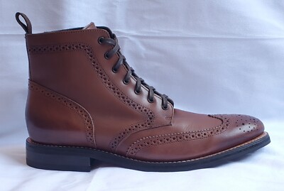 NWOB TRUSDAY BOOT CO.WINGTIP LACE UP BOOT(68371) COLOR:BROWN  MEN'S SIZE US 11.5