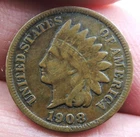 1908 S Indian Head Cent Fine