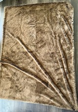 RH Restoration Hardware Faux Fur Throw Blanket Brown Bear Luxurious Luxe
