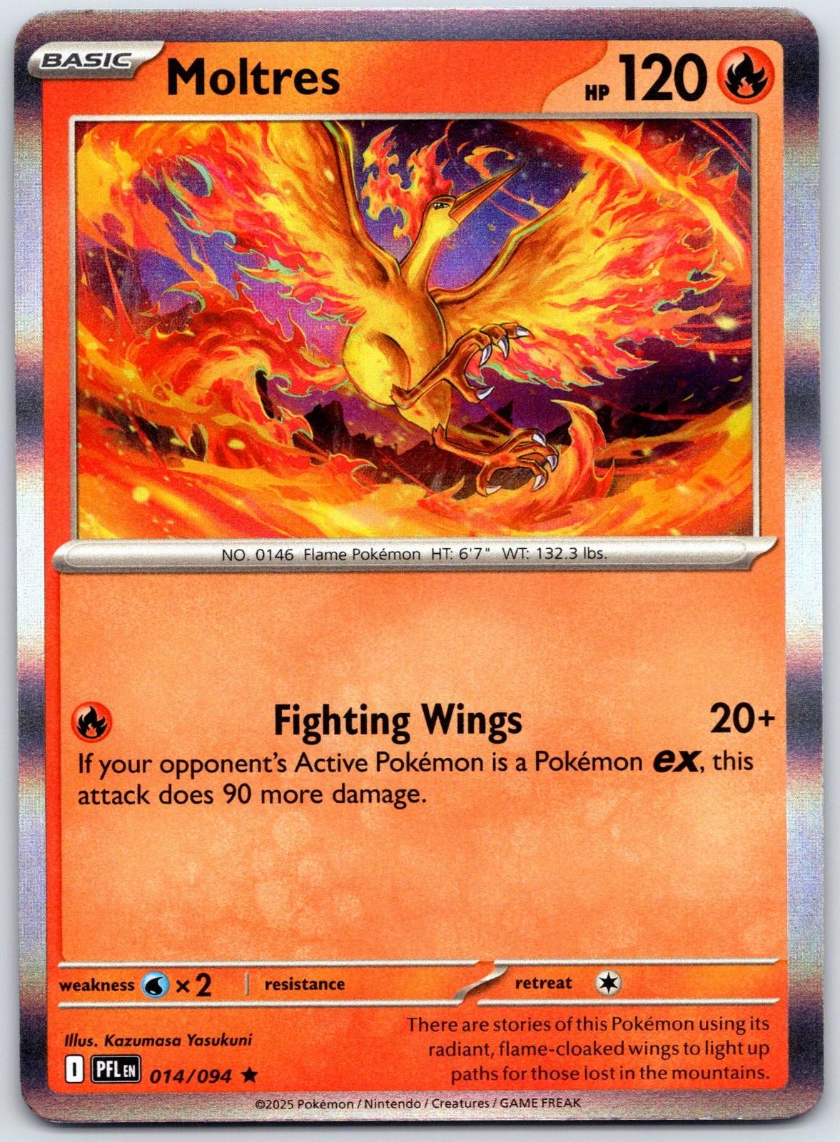 Moltres 014/094 Rare Phantasmal Flames Pokemon Holo Near Mint