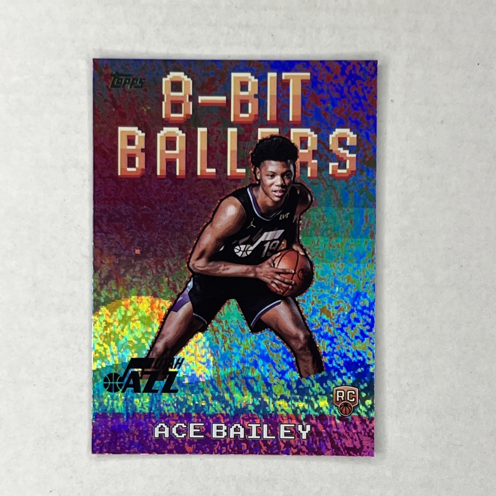 Ace Bailey 2025-26 Topps Basketball 8-Bit Ballers Holo Foil Rookie Card #8B-35