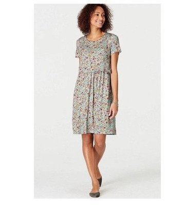 J Jill Floral Dress Womens XL Print Blue Spring Farmcore Flower Power