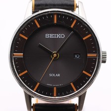 SEIKO Solar V147-0AL0 Quartz Made in Japan 10BAR Black Orange Discontinued 38mm
