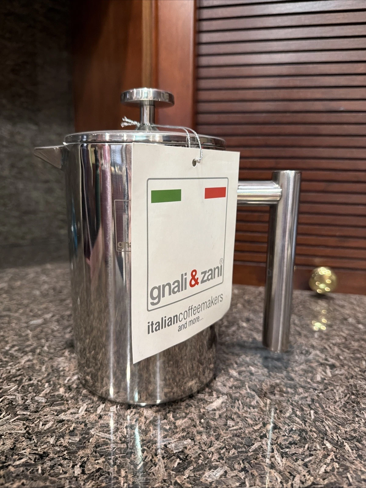 NEW Gnali & Zani Stainless French Press Double Wall Coffee Pot