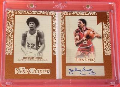 DR J Julius Erving AUTOGRAPH AUTO CARD #d1/25 2025 LEAF HISTORY BOOK NEXT 76ers