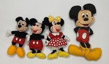 Walt Disney World Lot Of 4 Mickey And Minnie Mouse Plush Vintage P159