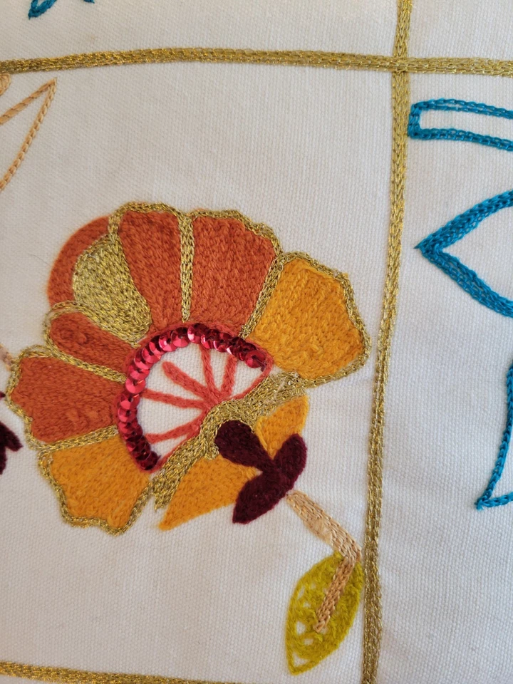 Accent Pillow Pier 1 Imports Boho Bohemian Sequins And Embroidery  16x18 - Image 2 of 4