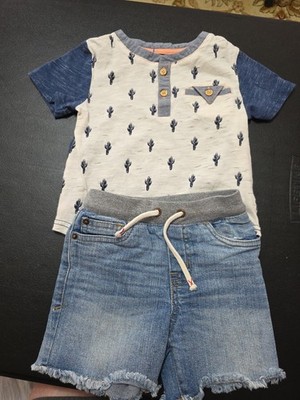 Boss Sz 18m-2t Short And Button Front Shirt Outfit