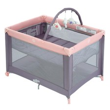 Pamo Babe Pack and Play with Bassinet, Pink Portable Playard for Baby
