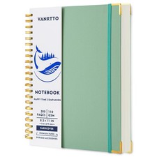 VANRTTO Spiral Notebook, Hardcover 8.5 x 11 IN x 11 A4, A4 GREEN