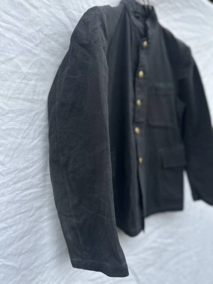 Japanese Vintage School Military Gakuran Jacket Cotton Metal Buttons From Japan - Image 4 of 4