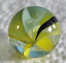 Vintage Marble - 6 Vane Cat's Eye With "The Black Stripe " Contamination