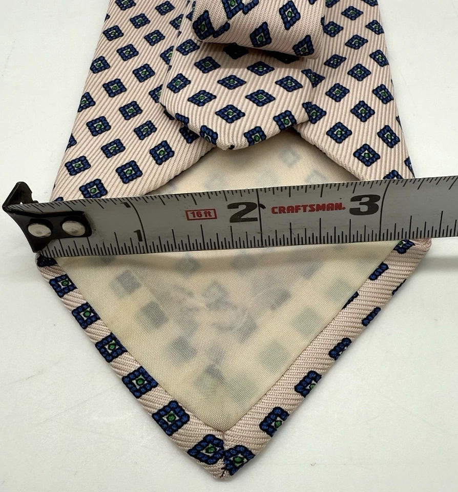 Brooks Brothers Makers 100 % seda italiana rosa claro con diamantes verdes azules Foto 4 de 4