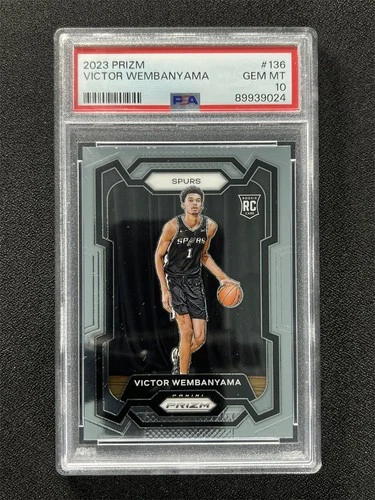2023-24 Panini Prizm Victor Wembanyama #136 Base Rookie RC PSA 10 GEM MT &07021