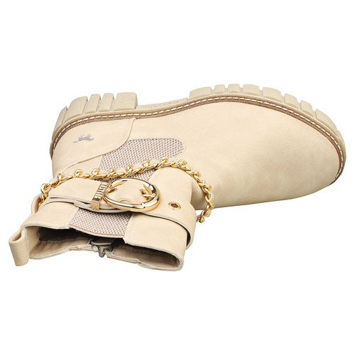 Mustang Side Zip Platform Mujeres Beige Botas - Imagen 7 de 8