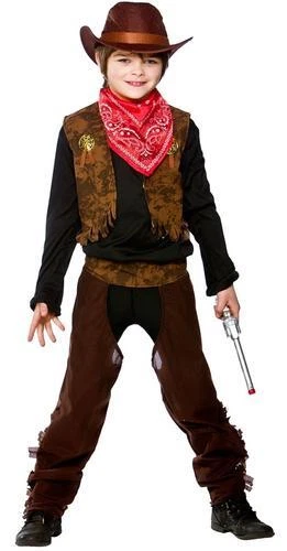 Cowboy + Hat Boys Fancy Dress Western Cowboys & Indians Childs Costume Outfit - Image 2 of 2