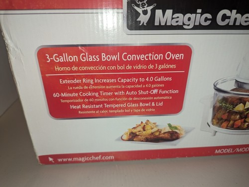 Magic Chef Convection Countertop Oven Model EWGC12W3 3 Gal. Glass Bowl NIB - Picture 3 of 6