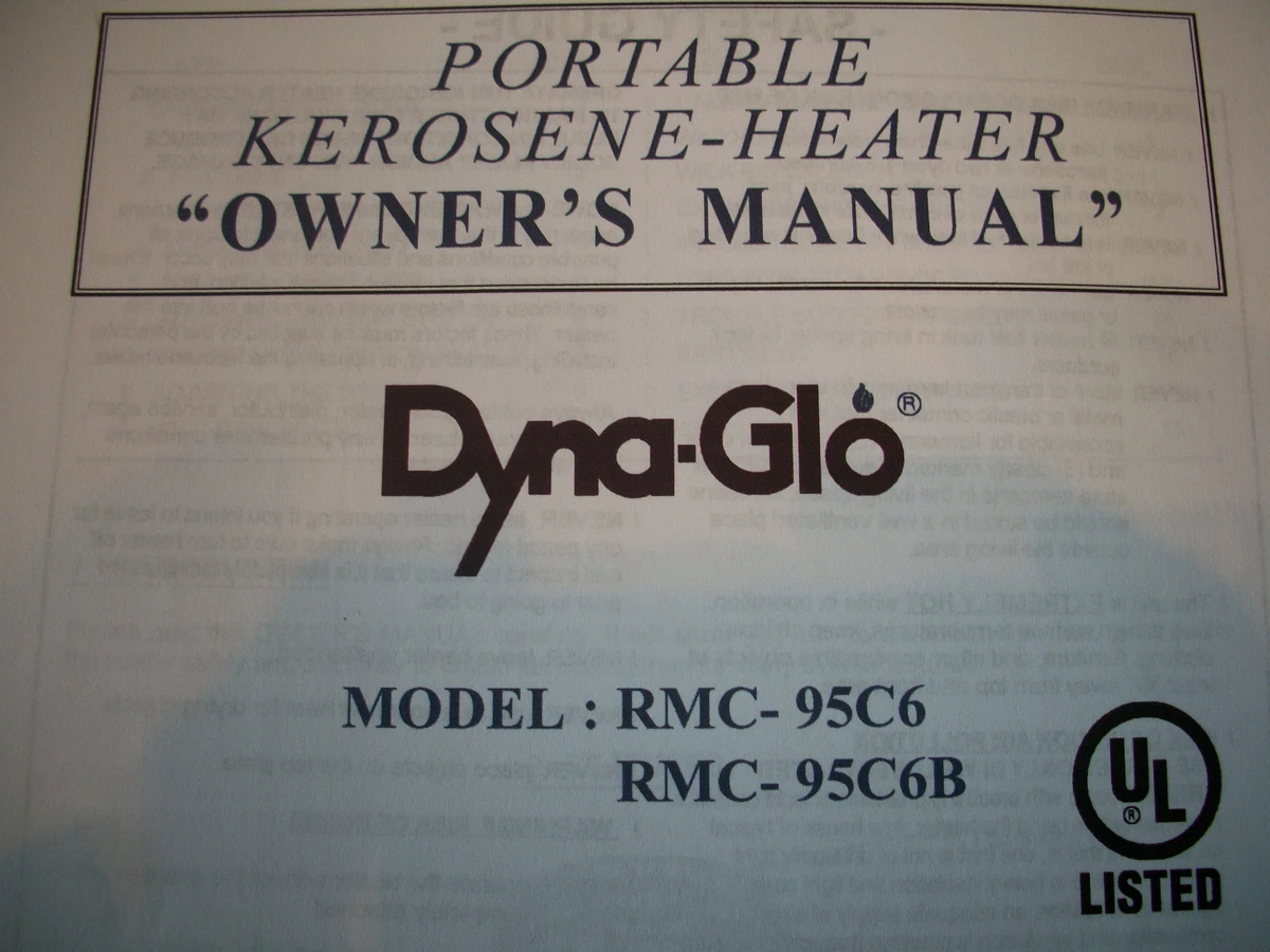 Dyna Glo RMC-95-C6 Owners/Parts Manual...PLUS * FREE BONUS* Wick Cleaning  Guide | eBay