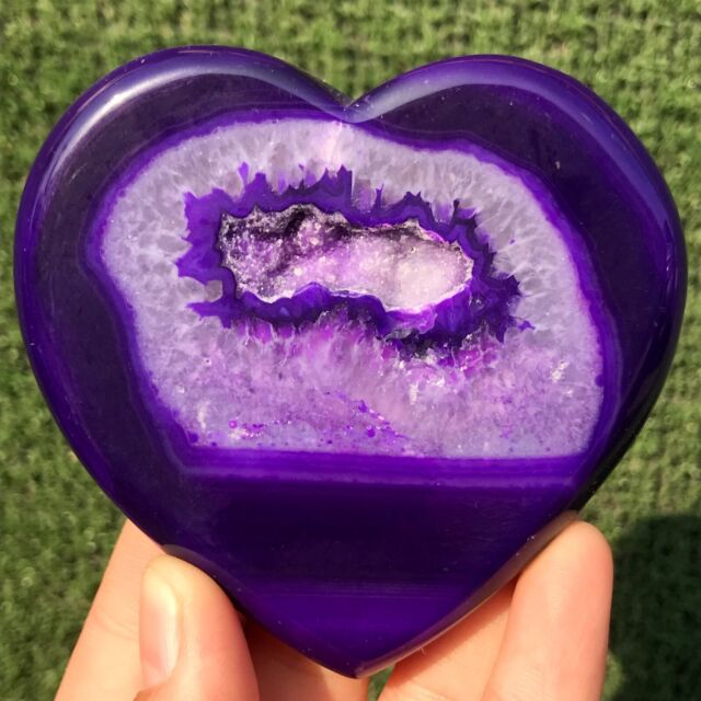 130G Rare Purple Agate Geode Quartz star Crystal Mineral specimen Healing