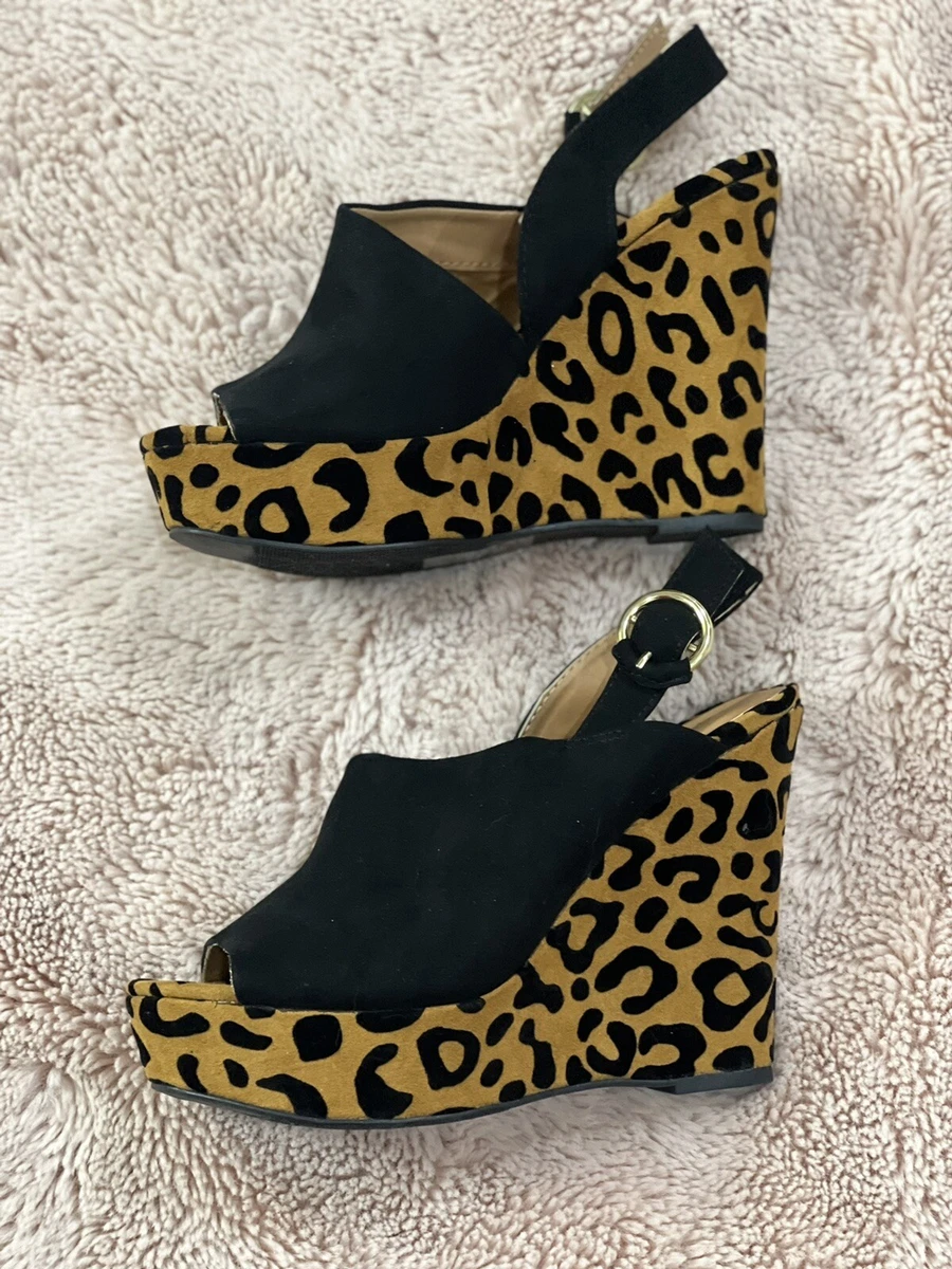 Qupid Animal Print Wedges Size 6.5 eBay