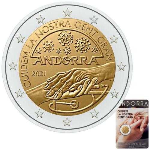 Andorra 2 Euro Wir kümmern uns um unsere Senioren 2021 - in Blisterkarte - ST - Bild 1 von 5