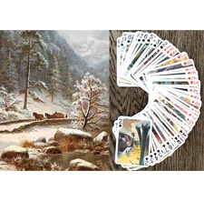 Playing Cards (Poker Deck 54 Card) WINTER LANDSCAPE Vintage FlonzGift 652-002