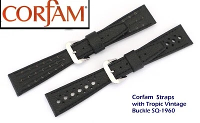 NEW SIZES Genuine CorfaM® Watch Straps for Vintage Omega, Heuer, and Others - Photo 1/4