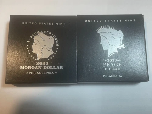 2023  Silver Uncirculated Peace Dollar  23XH & Morgan Uncirculated Dollar  23XE