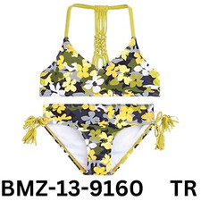 Kanu Surf Girls' Willow V-Neck Bikini Beach Sport 2-Piece Swimsuits, Size 14