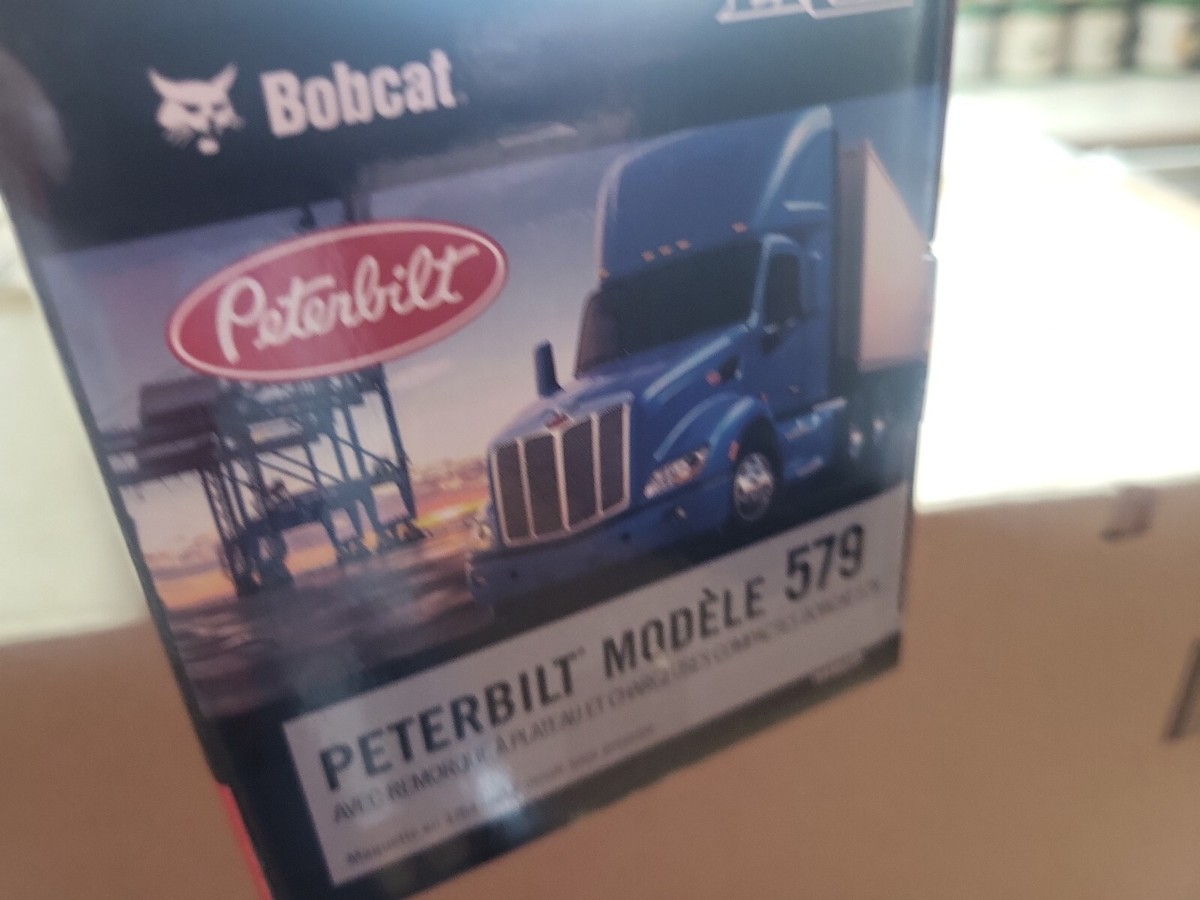 Peterbilt 579 Semi Truck With Lowboy Trailer And Two Bobcat S76 Skid Steer Loaders   2022 Toy Truck And Construction Show