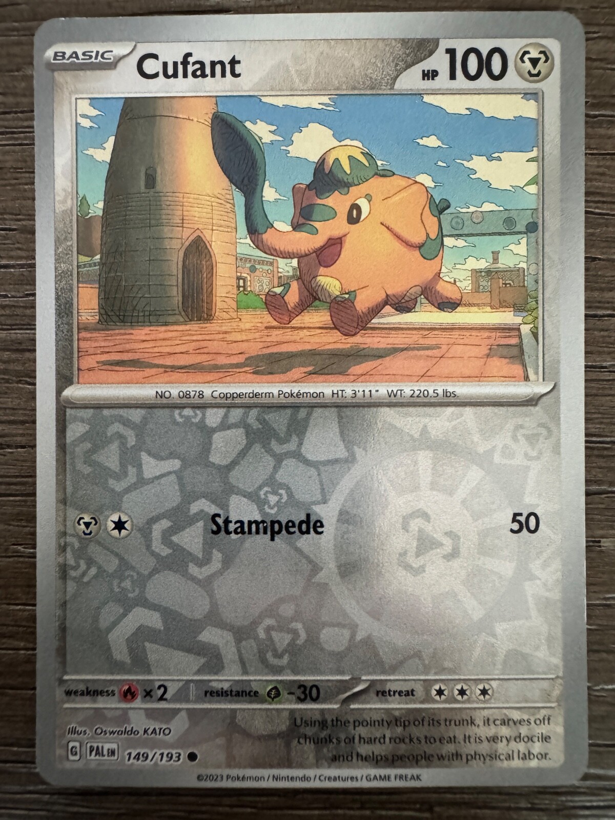 Pokemon Paldea evolved Cufant 49/193 Common Reverse Holo Near Mint