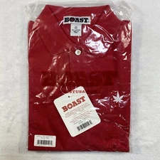 Boast USA Polo Shirt Men S Red Cotton Peru Made Maple Leaf New Sealed