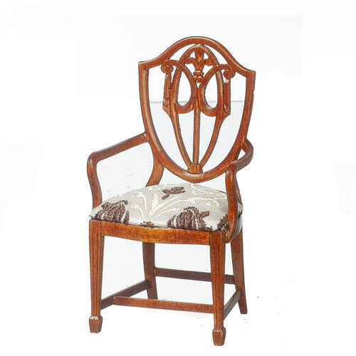 Dolls House12th scale Quality Furniture Arm Chair/Walnut JJ09063ACWN Hoog gewaardeerd in het land