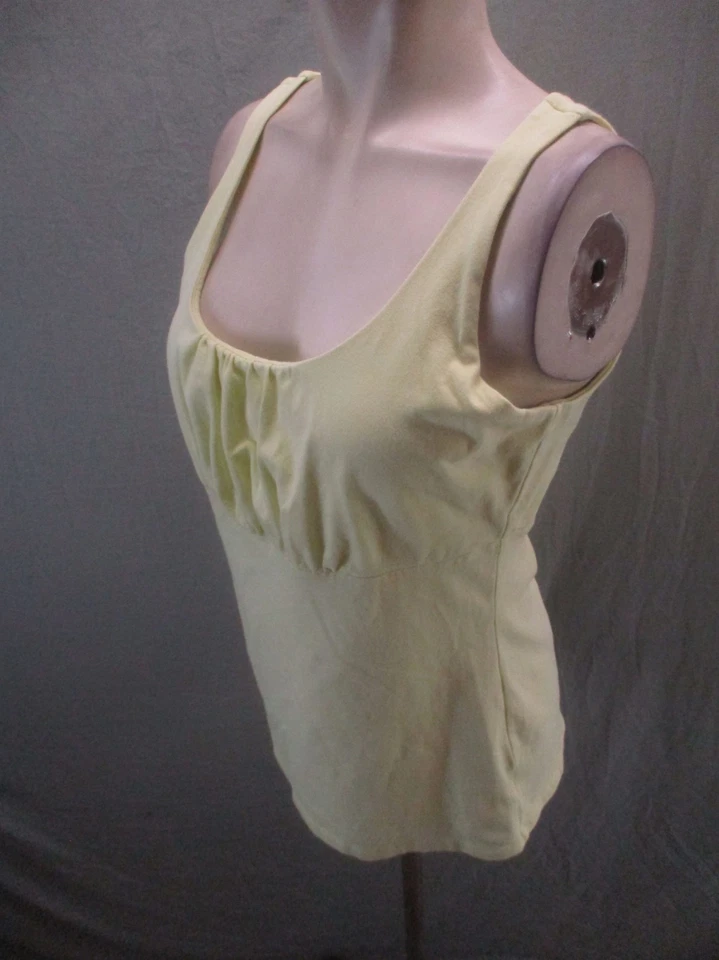 Camiseta sin mangas Eddie Bauer talla L para mujer amarilla mezcla de algodón acanalada entrenamiento gimnasio 035 Foto 3 de 4