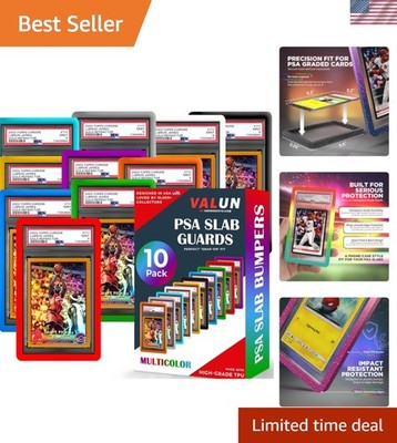 PSA Slab Bumper 10 PACK MULTI-COLOR   Hard TPU PSA Slab Protector Guard for G...