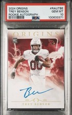 2024 PANINI ORIGINS TREY BENSON RC AUTOS #RAUTBE ROOKIE PSA 10 AUTO POP 2