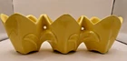 Vintage 1940 McCoy Pottery Yellow Triple Tulip Planter Excellent Condition