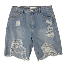 Almost Famous Jean Shorts Bermuda Distressed Cut-Off Destroyed Denim Juniors 9
