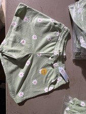 Girls' Knit Pull-On Shorts - Cat  Jack Green Floral READ DESCRIPTION 