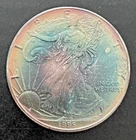 1995 Uncirculated American Silver Eagle Dollar - Rainbow Toned