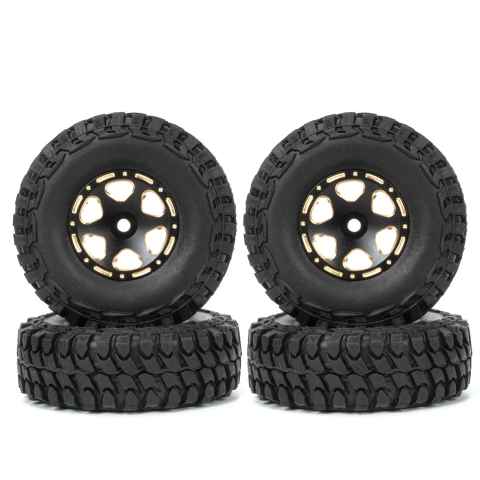 4Pcs 1/24 RC Car 1.0" Wheel Rims & Tires For Axial SCX24 Deadbolt Bronco Jeep a - Image 3 of 4